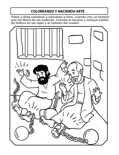 Pablo Y Silas Paul And Silas Bible Crafts For Kids Bible Coloring Pages