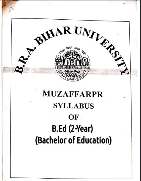 Brabu Bed Syllabus Part 1 2 Bra Bihar University