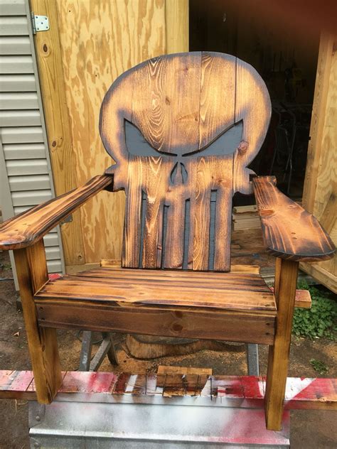 Wood Punisher Chair Skull Furniture Wood Projects Wood Art