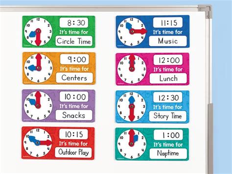 Magnetic Scheduling Clocks Set Of 8 At Lakeshore Learning Lakeshore