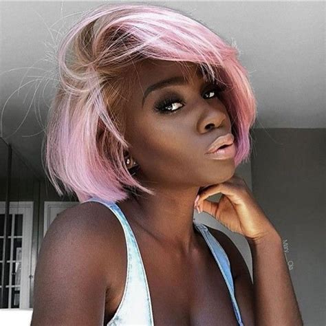Ombre Pink Bob Wigs Brazilian Remy Human Hair Lace Wigs For Black Women
