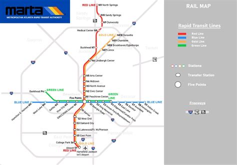 Redesigned Marta Metropolitan Atlanta Rapid Transit Authority Map R