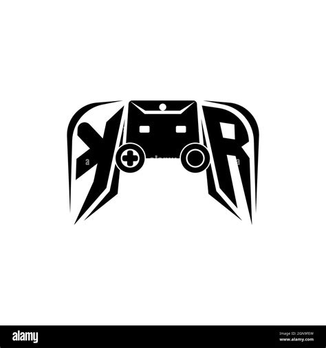 Kr Initial Esport Gaming Logo Game Console Shape Style Vector Template