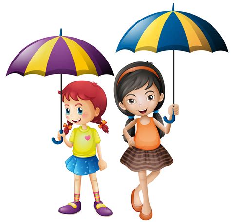 Girl Umbrella Free Vector Art 281 Free Downloads