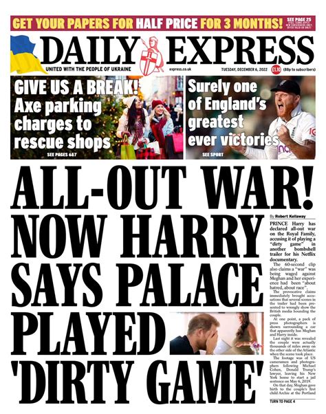 Daily Express Front Page 6th Of December 2022 Tomorrow S Papers Today