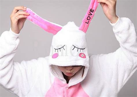 Love Rabbit Pajamas Sets Adult Onesie Pajamas For Women Men Etsy