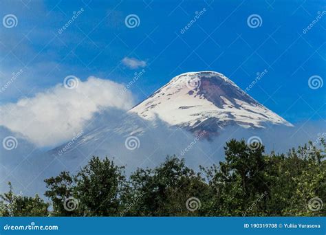 Snow Covered Hight Volcano Osorno Summit Stock Photo Image Of Active