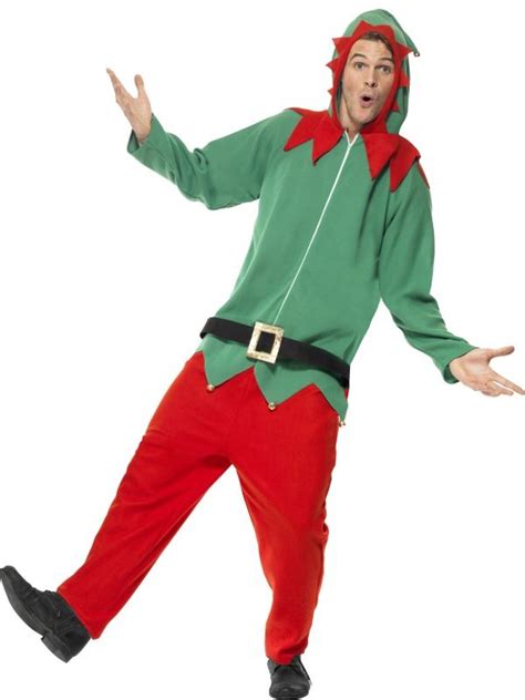 Adult Elf Onesie Costume Mens Christmas Fancy Dress Outfit Santas Helper New Ebay
