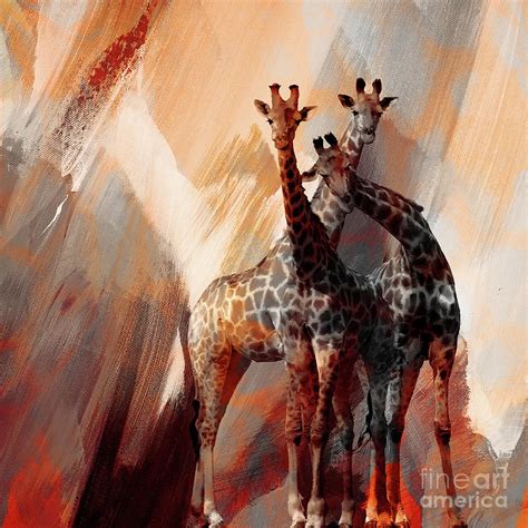 Giraffe Abstract Art 002 Painting By Gull G Pixels