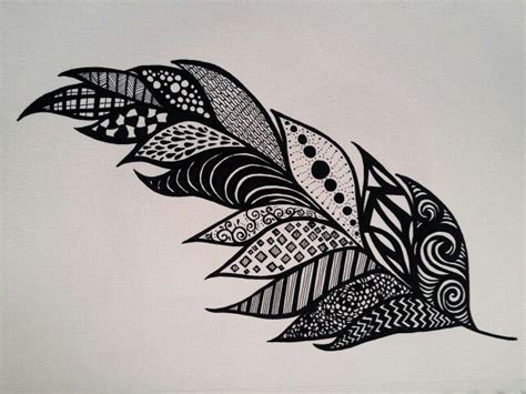 How to draw a sharpie.quick and simple drawings. Feather - zentangle - SF | Sharpie drawings, Sharpie ...