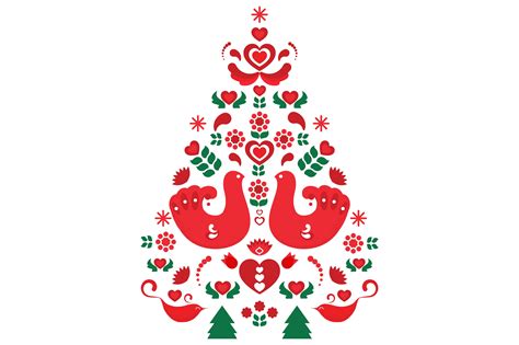 Vector Scandinavian Christmas Tree Illustrations Creative Market