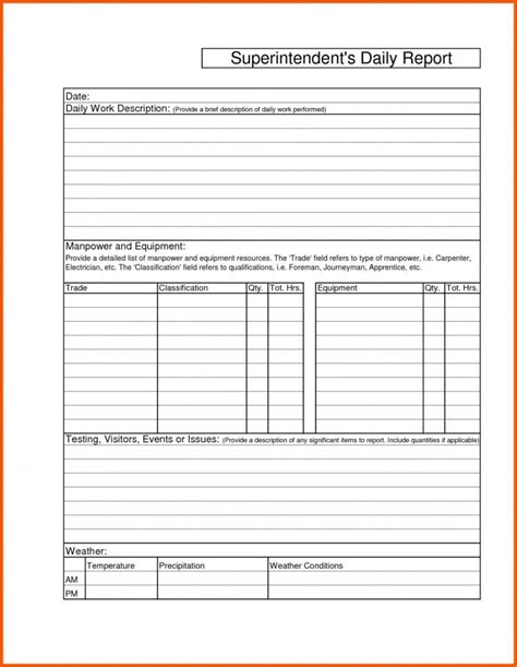 004 Daily Progress Report Format For Construction In Excel Regarding