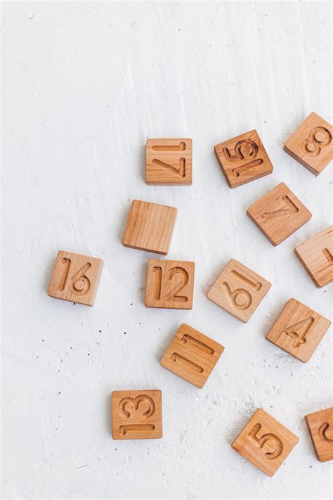 Wooden Numbers Blocks For Counting Solid Wood And Handmade Etsy