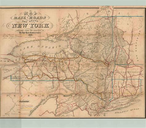 Map Of The Railroads Of The State Of New York Curtis Wright Maps