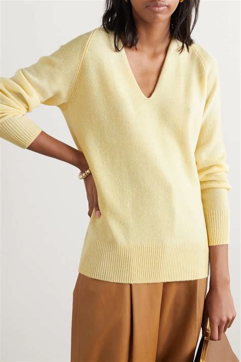 Yellow Wool And Cashmere Blend Sweater Vince In 2020 Cashmere Blend