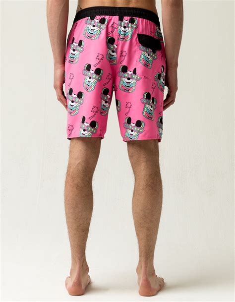 Neff X Mickey Hot Tub Trip Mens Boardshorts Pink Tillys