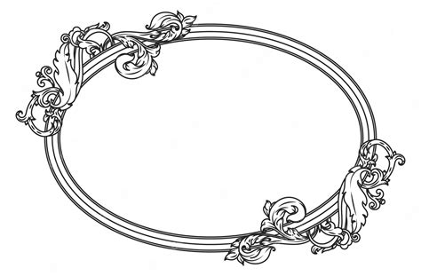 Premium Vector Decorative Oval Frame With Vinatge Filigree Engraving