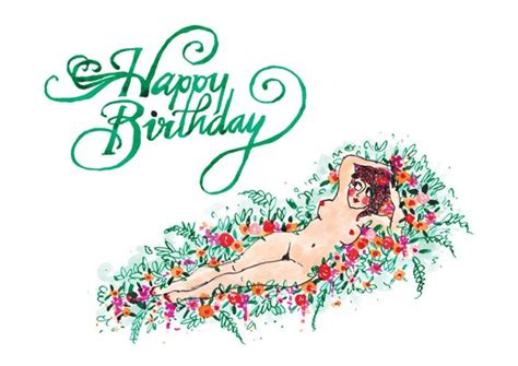 Happy Birthday Nude Greetings Card Etsy