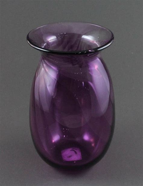 Hand Blown Purple Swirl Glass Vase