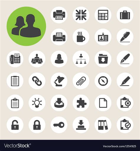 Office Icons Set Royalty Free Vector Image Vectorstock Affiliate
