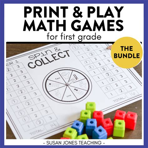 Math Games For 1st Grade Print Play Learn Susan Jones Teaching