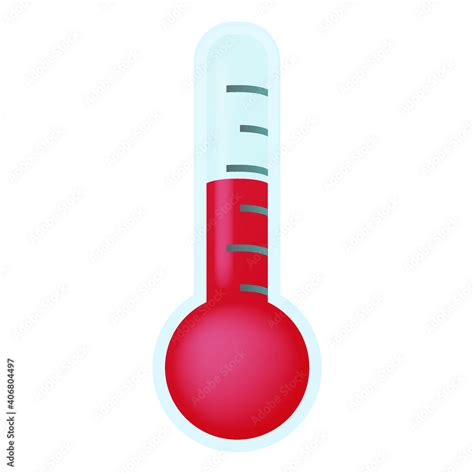 thermometer temperature red emoji symbol hot weather summer vacations illustration vector
