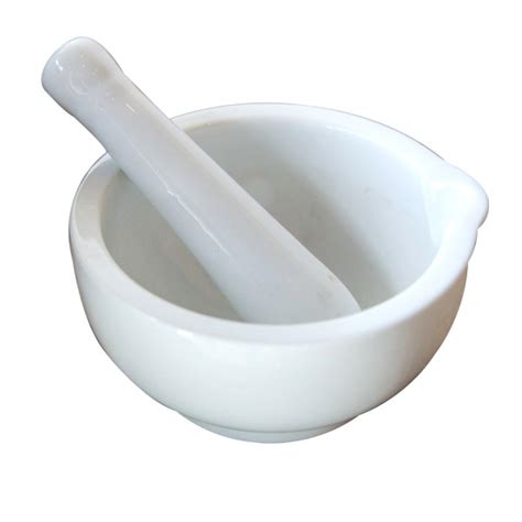 Porcelain Mortar And Rubber Head Pestle Geotechnical