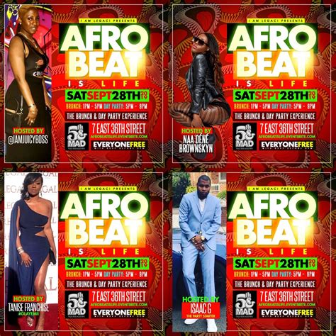 Afrobeat Is Life 928 Brunch And Day Party Experience Everyone Free With Rsvp