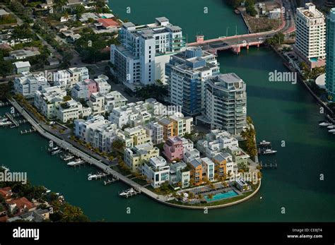 Aerial Photograph Miami Florida Stock Photo Alamy