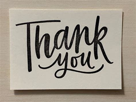 Handwritten Hand Stamped Thank You Note Etsy