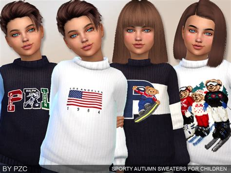 The Sims Resource Sporty Autumn Sweaters For Children