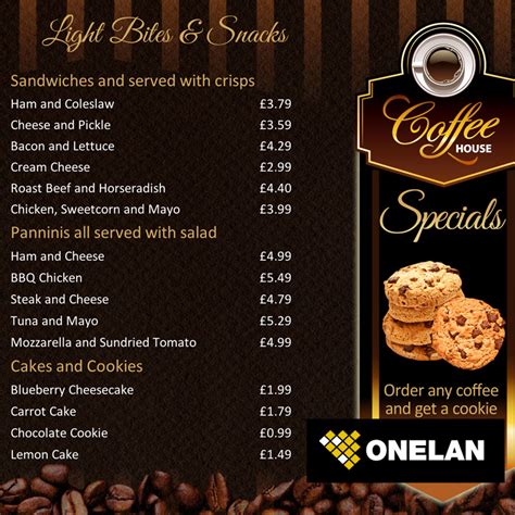 Coffee Shop Menu Board Onelan Digital Signage Layout Package Eclipse