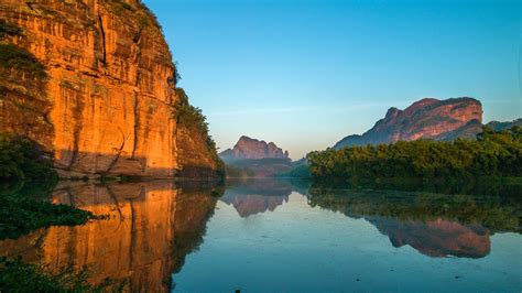 Wallpaper Danxia Mountain Shaoguan Guangdong Lake Nature Landscape