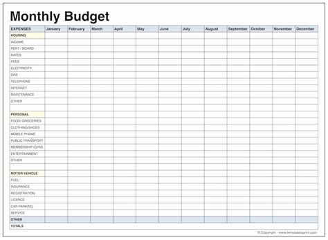 013 Printable Monthly Budget Template Free Best Of Blank Bud Pdf Free
