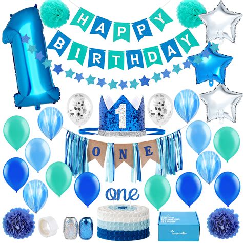 Buy Baby 1st Birthday Boy Decorations In Sea Green And Blue First