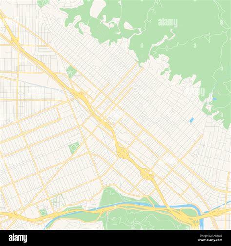 Il Vettore Vuoto Mappa Di Burbank California Usa Mappa Stradale