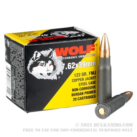 1000 Rounds Of Bulk 762x39 Ammo By Wolf 122gr Fmj
