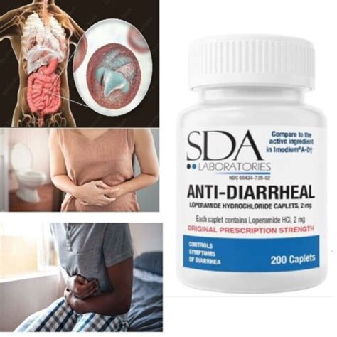 Sda Labs Anti Diarrheal 2mg 200 Caplets Fast Diarrhea Relief And Symptoms
