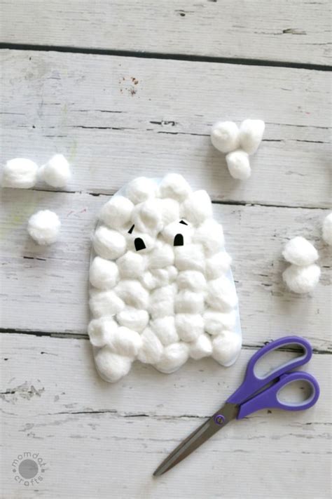 Cotton Ball Ghosts With Free Downloadable Ghost Template Printable I