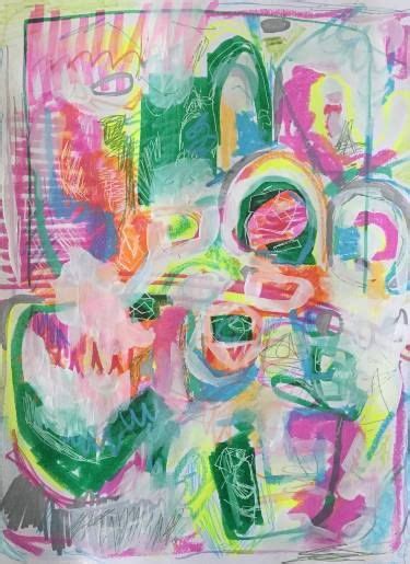 Abstract Pink Neon Painting By Rosalina Bojadschijew Neon Painting