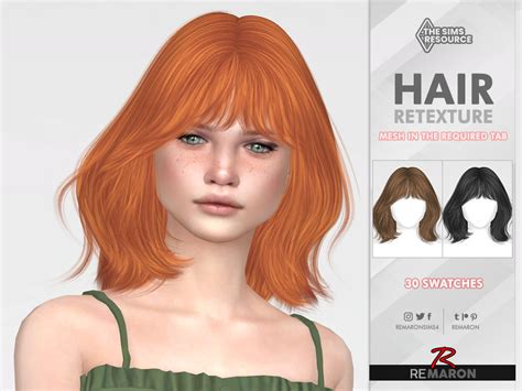 Elegant Short Hair Ll118 Hair Retexture By Remaron At Tsr Sims 4 Updates