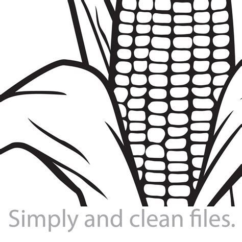 Corn With Leaves Cut Files For Cricut Clip Art Silhouettes Eps Svg