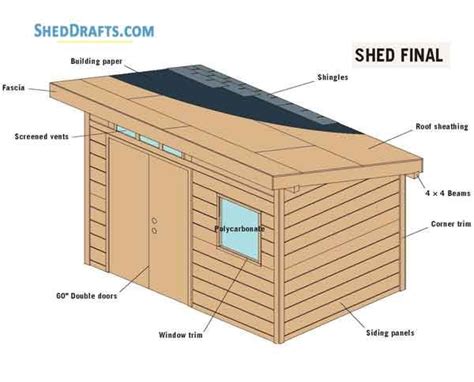 8×12 Slant Roof Utility Shed Plans Blueprints For Crafting A Tool Shed