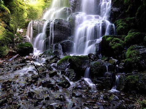 Waterfalls Falls Stones Stream Cascades Gorge Hd Wallpaper
