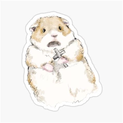 Scared Hamster Meme Design Sticker Sticker For Sale By Danycati