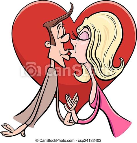 vector clipart of kissing couple in love cartoon valentines day cartoon csp24132403