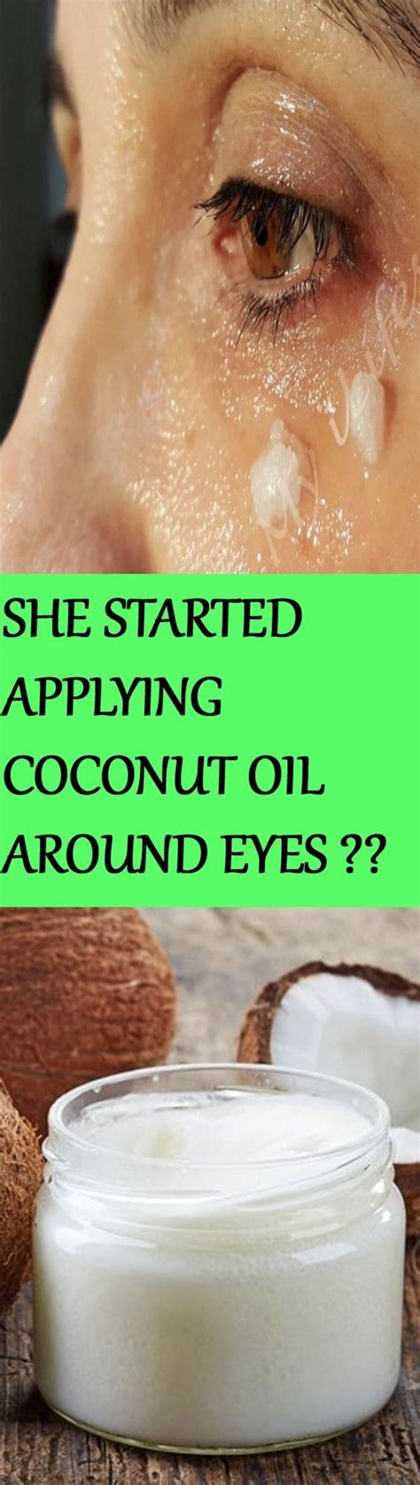 she started applying coconut oil around her eyes 5 minutes later… unbelievable apply coconut
