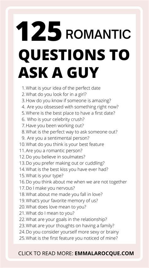 Incredibly Flirty And Romantic Questions To Ask A Guy Artofit