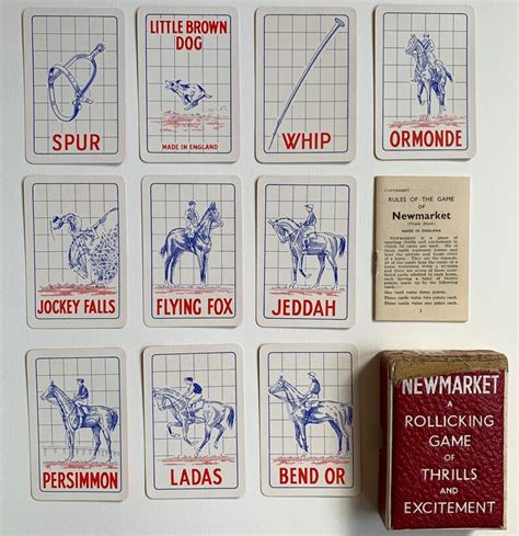 Newmarket Card Game Vintage 1950s Illustrated Horse Racing Etsy