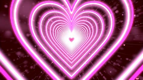 Neon Light Love Pink Heart Tunnel Animated Background Wallpaper Heart Neon Heart Tunnel